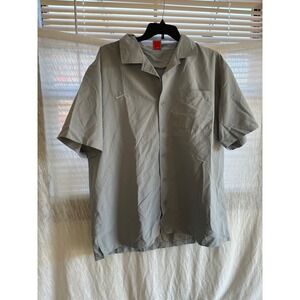 Nike Team Men's‎ XXL Gray Short Sleeve Button Up Shirt Pocket Swoosh